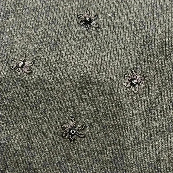 ❤️2/$50❤️[XL]Vintage Rino Rossi Cotton Embellished Floral Gray WMN ButtonSweater - Picture 3 of 5